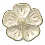 Elan 15 8993R Silver Flower Shank Button (3/card) .56"/15 mm